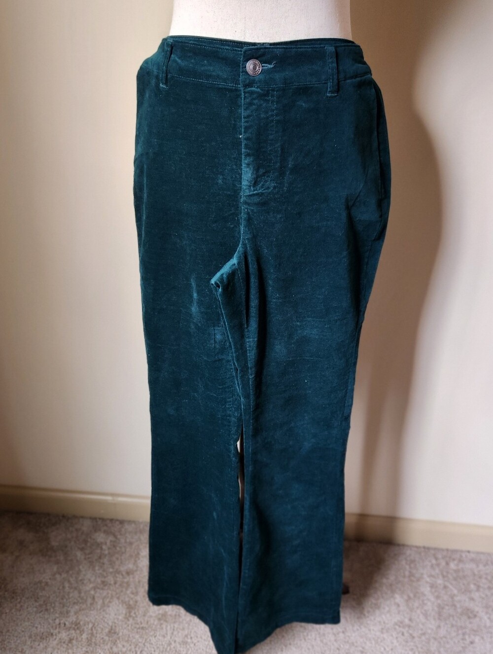 Good Hart Matilda Jane Velvet Flare Pants 6 Evergreen Green Corduroy Mid Rise